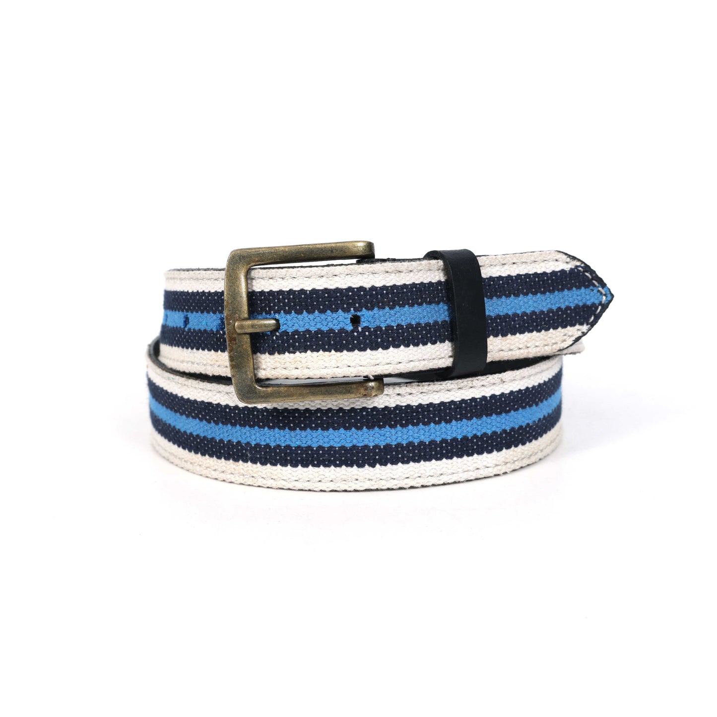 Black Leather Belt with Blue Webbing – 38mm. LB-833 Pack of 50