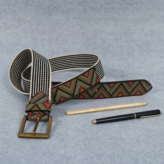 Premium Leather Belt with Webbing – 38mm. LB-832 Pack of 50