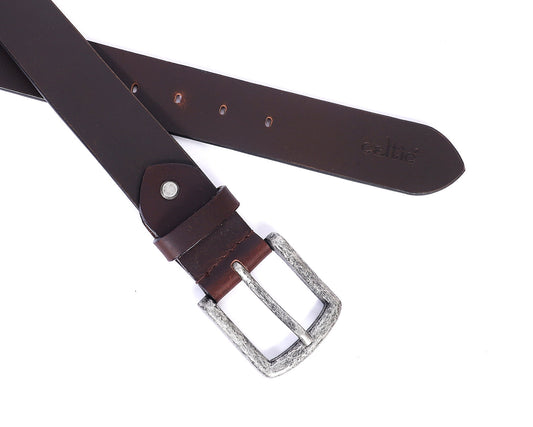 Brown Leather Belt With Silver Buckle. Art: LB-749 Pack of 50