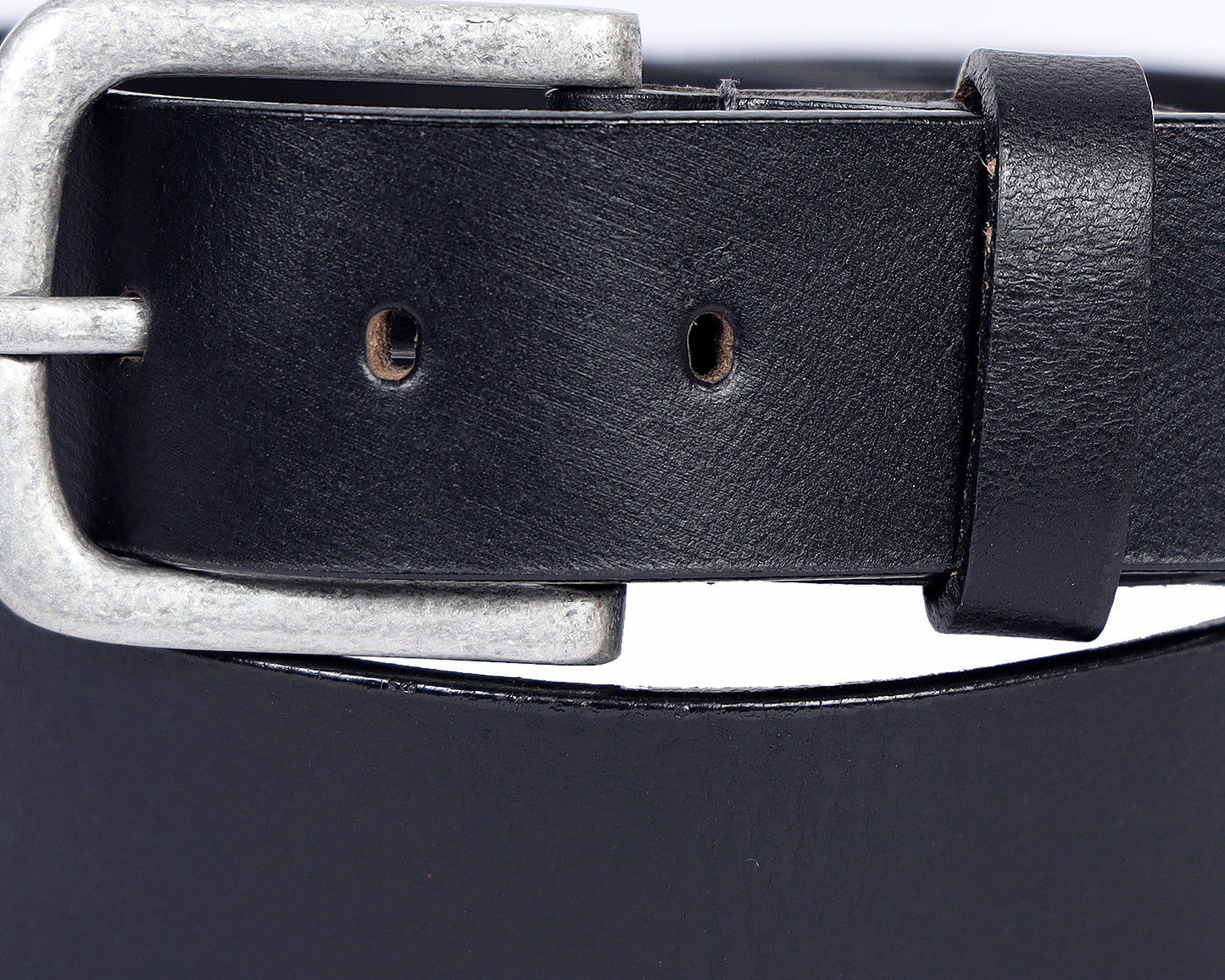 Black Premium Leather Belt With Silver Buckle, Art: LB-739 Pack of 50