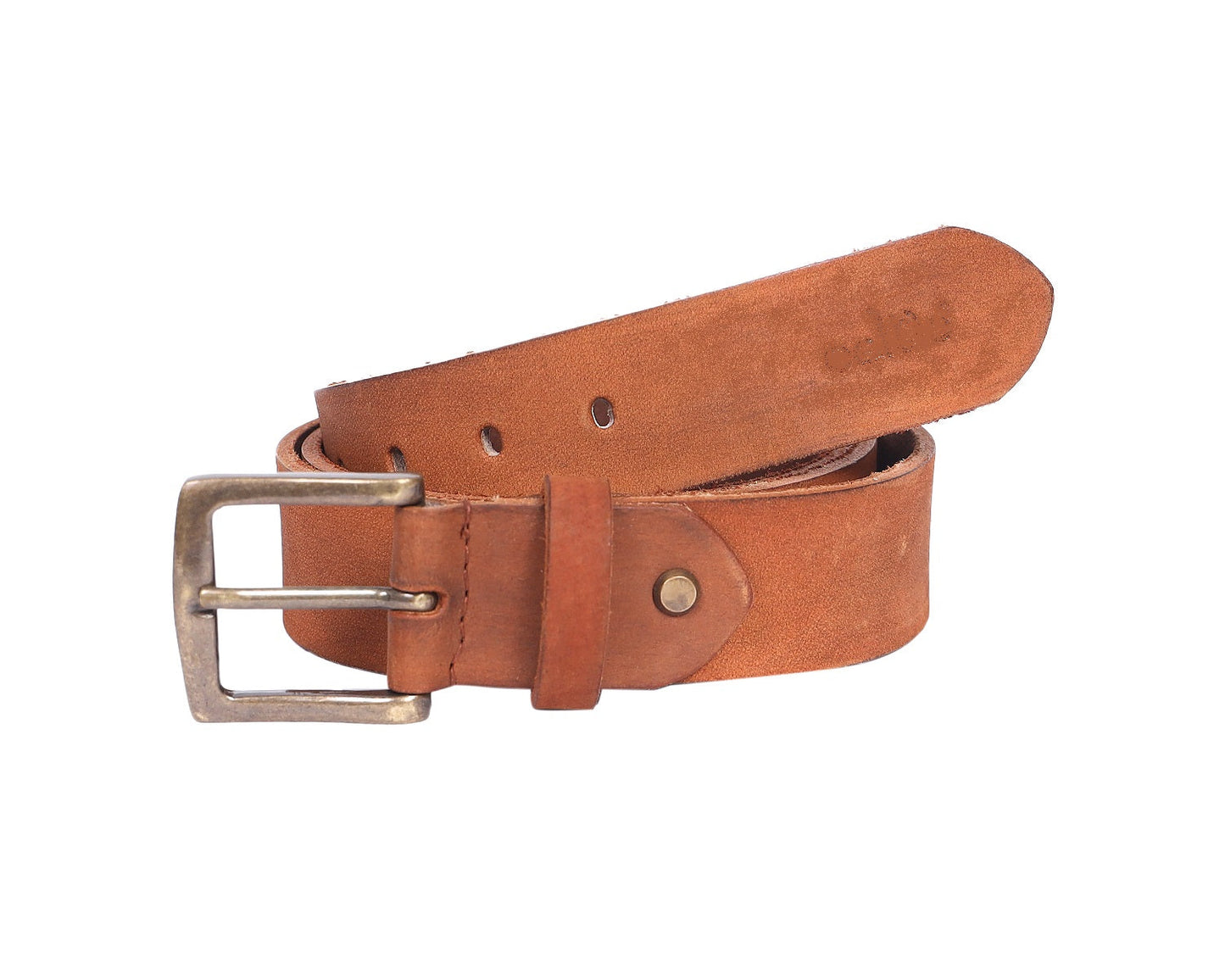 Premium Tan Leather Belt With Golden Buckle, Art: LB-823 Pack of 50