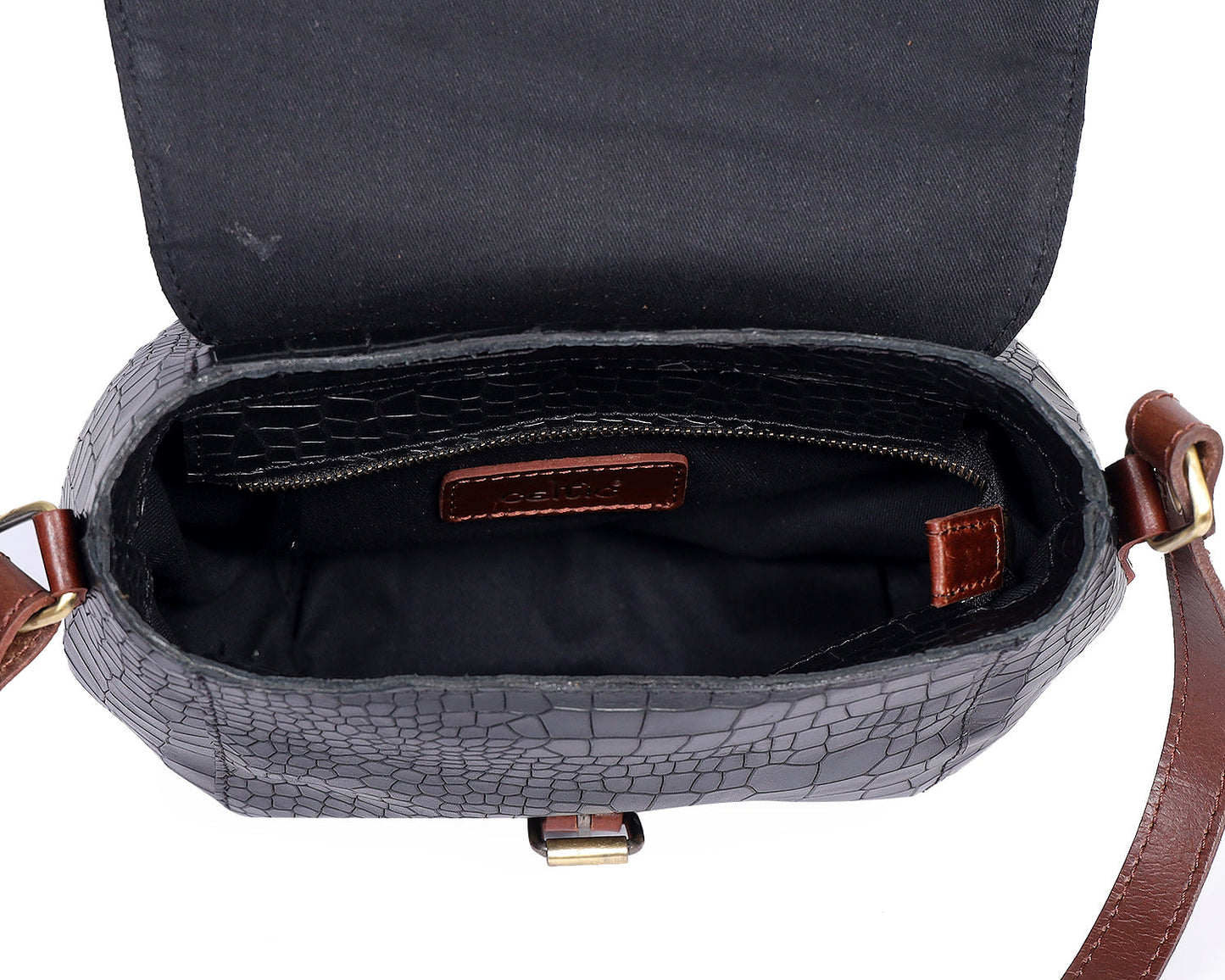 Elevate Your Style with Our Black Croro Leather Sling Bag. Art: BG-1460 Pack of 25