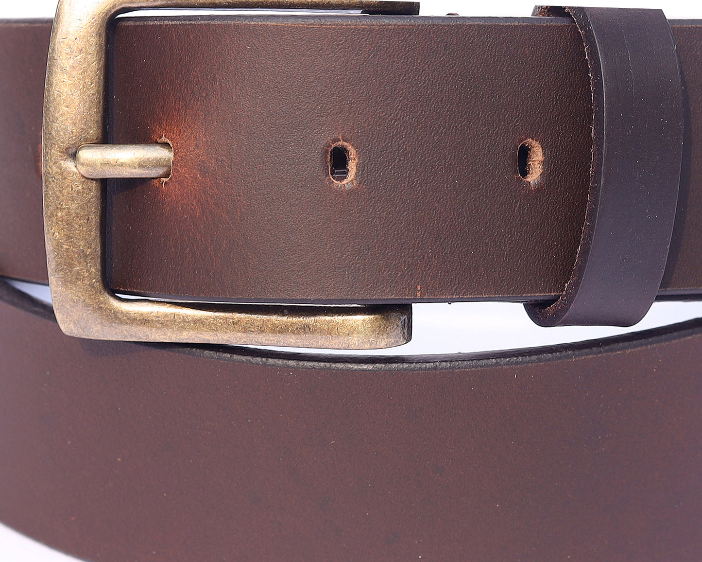 Brown Leather Belt With Golden Buckle, Art: LB-748 Pack of 50