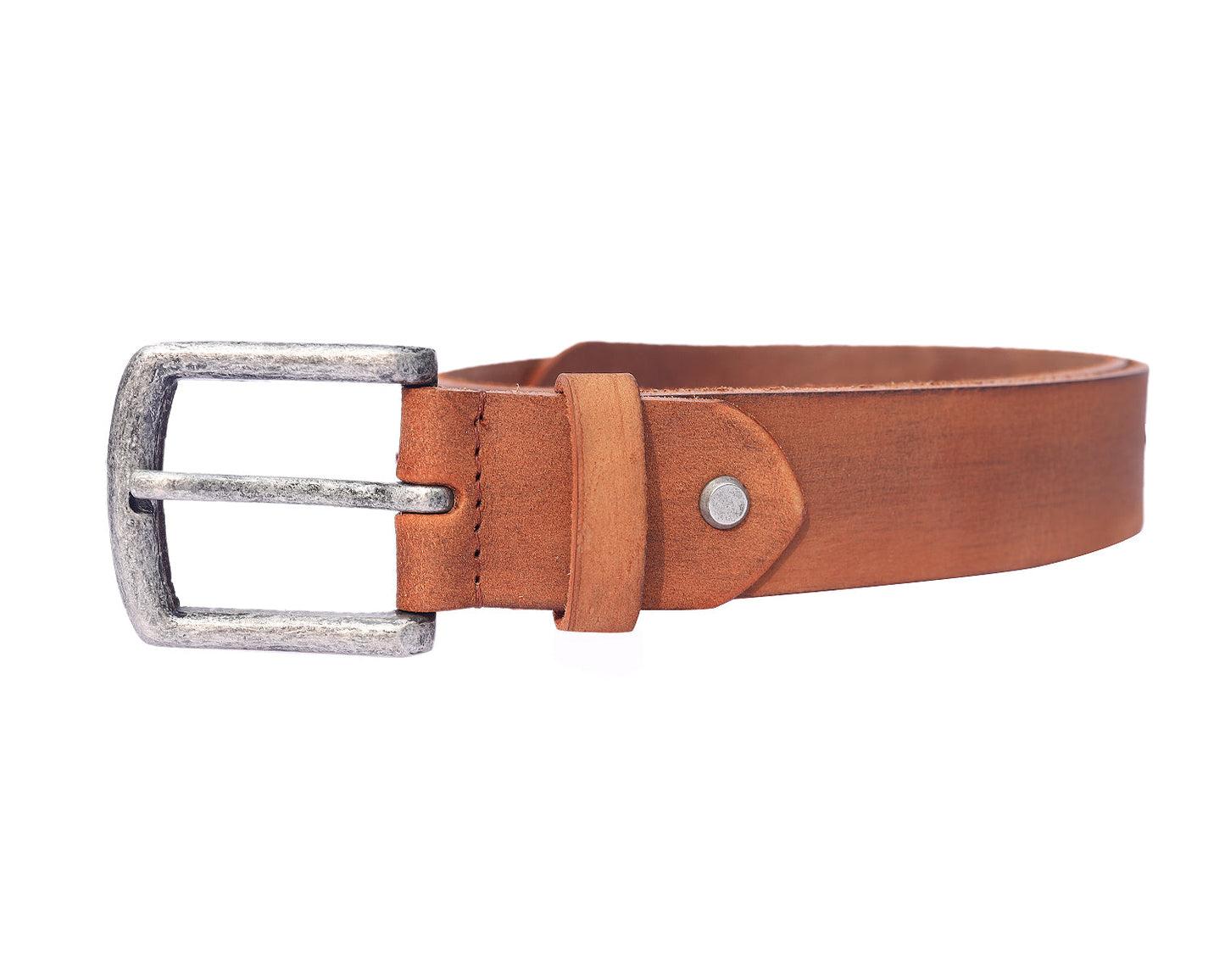 Premium Light Brown Leather Belt With Silver Buckle, Art: LB-740 Pack of 50