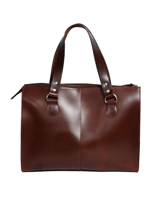 Brown color pure leather tote bag for office use, Art: BG-1468 Pack of 25