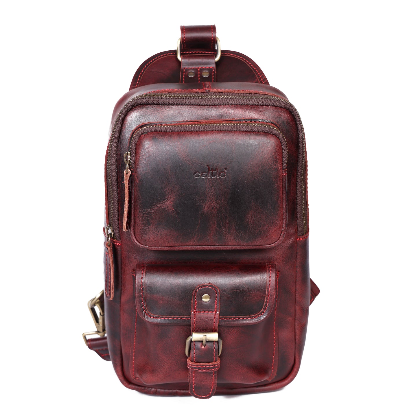 Brown Small Crossbody Leather Bag" Art: BG-1617 Pack of 25