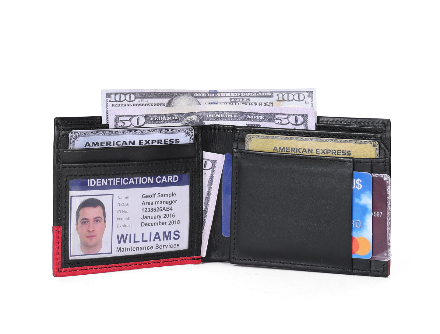 Designer Black Leather Wallet. Art:- LA-1400 Pack of 50