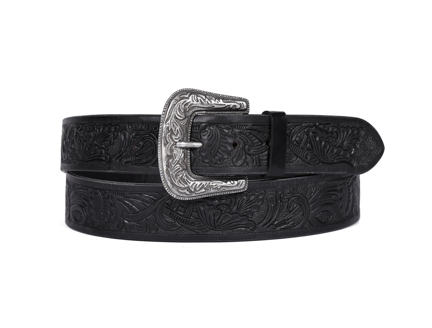 "Sophisticated Craftsmanship: Hand-Carved Black Leather Belts" Art: LB-815 Pack of 50