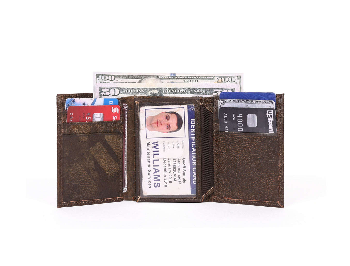 Vintage Leather Wallet, Art:- LA-1405 Pack of 50