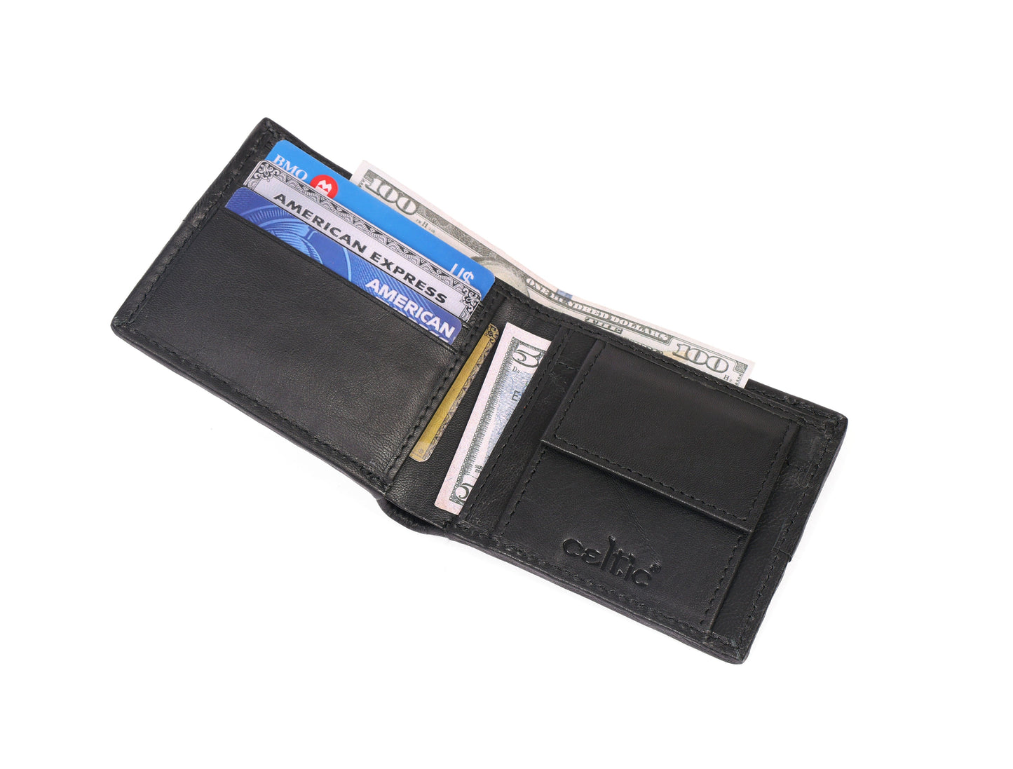 Black Braided Leather Wallet, Art:- LA-1409 Pack of 50