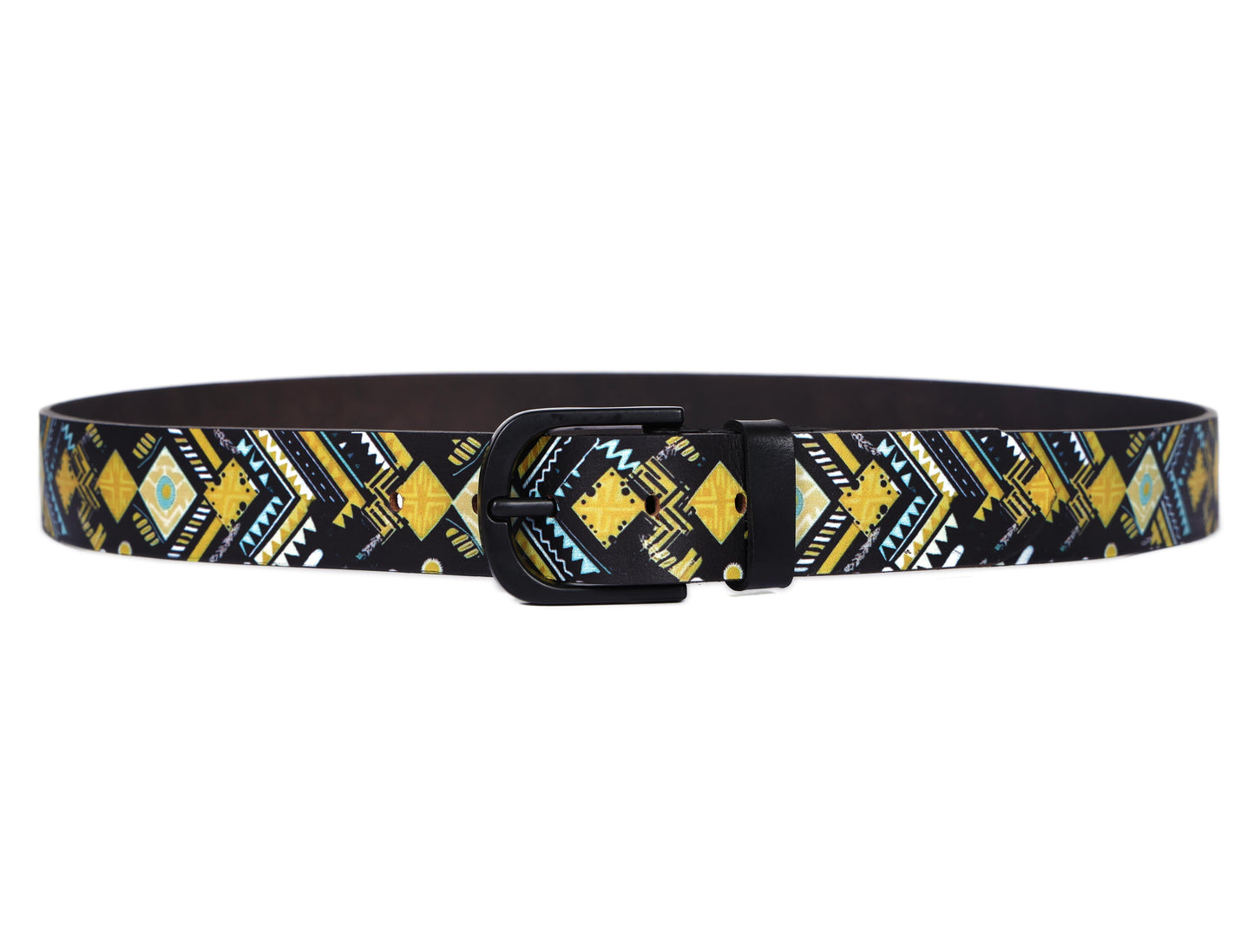 "Vibrant Chic: Stand Out with Leather Yellow Printing Belts" Art: LB-819 Pack of 50