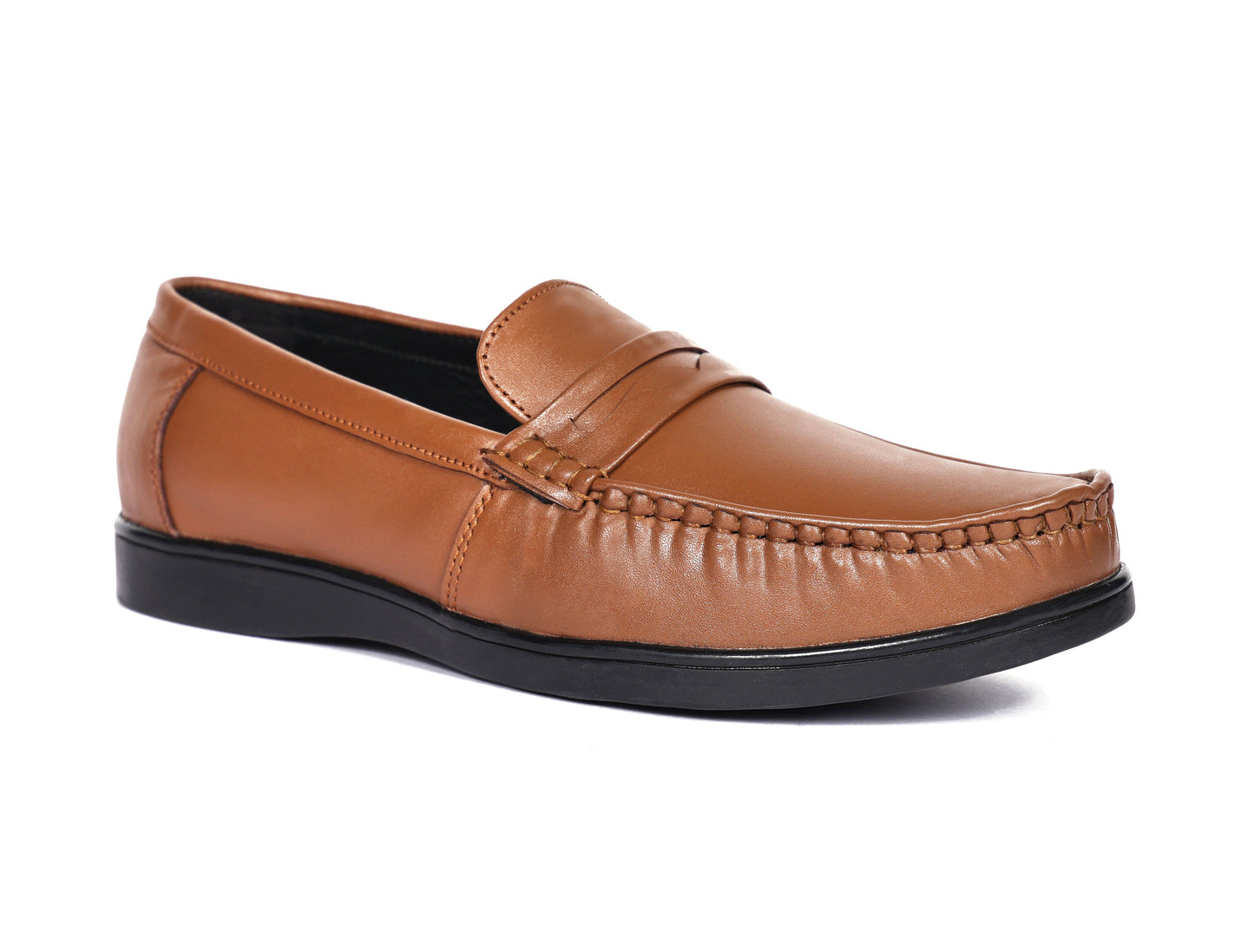 "Timeless Charm: Tan Casual Loafer Leather Shoes, Art: LS-1106 Pack of 25