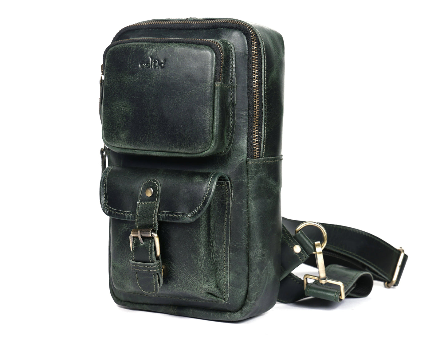 Brown Small Crossbody Leather Bag" Art: BG-1617 Pack of 25