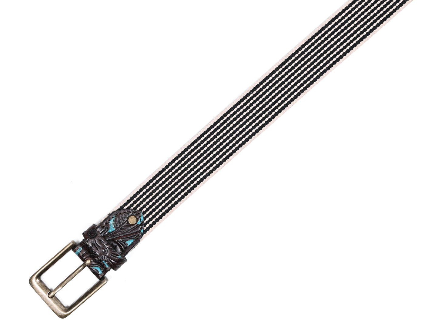 Artisan Elegance: Leather Hand-Tooled and Webbing Belt. Art: LB-825 Pack of 50