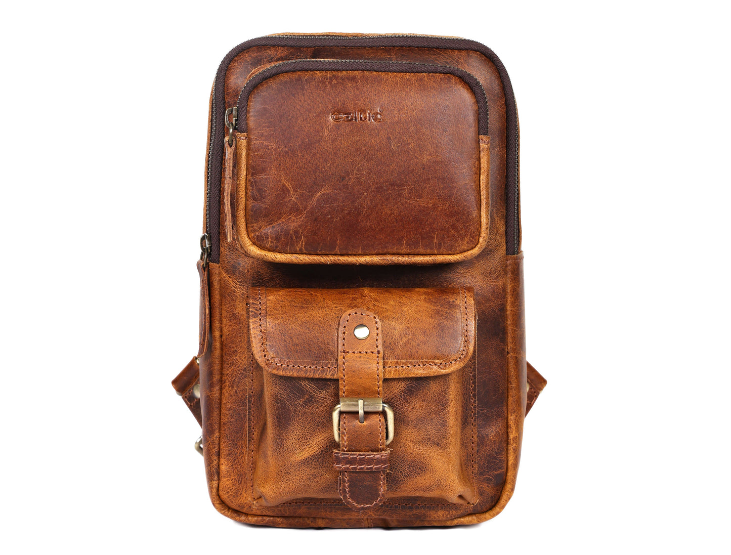 Brown Small Crossbody Leather Bag" Art: BG-1617 Pack of 25