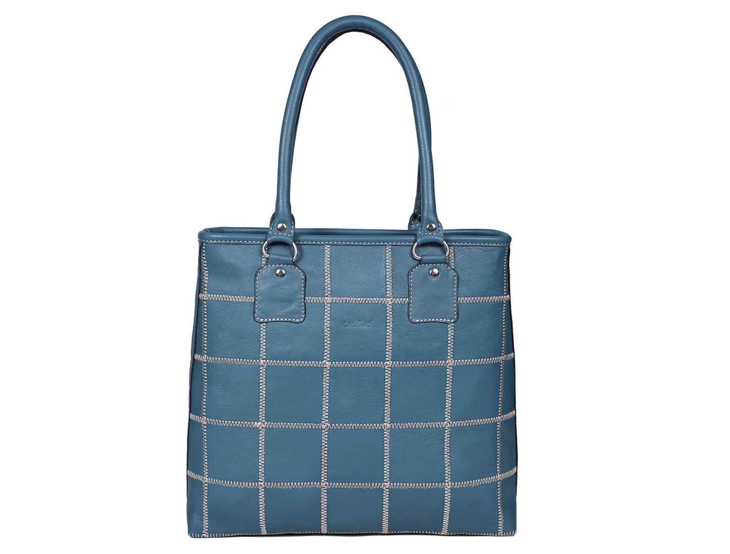 "Chic Blue Tote: Elevate Your Style with Trendy Leather Accents." Art: BG-1518-Z Pack of 25