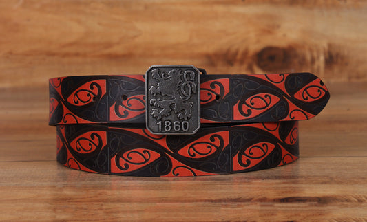 "Bold & Bright: Leather Orange Printing Belts for Statement Style" Art: LB-820 Pack of 50