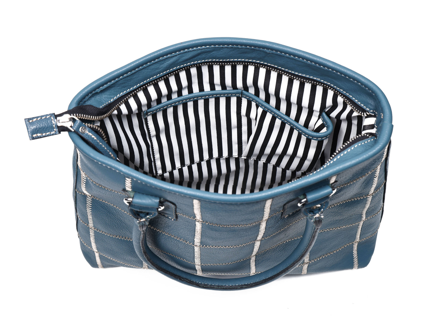 "Chic Blue Tote: Elevate Your Style with Trendy Leather Accents." Art: BG-1518-Z Pack of 25