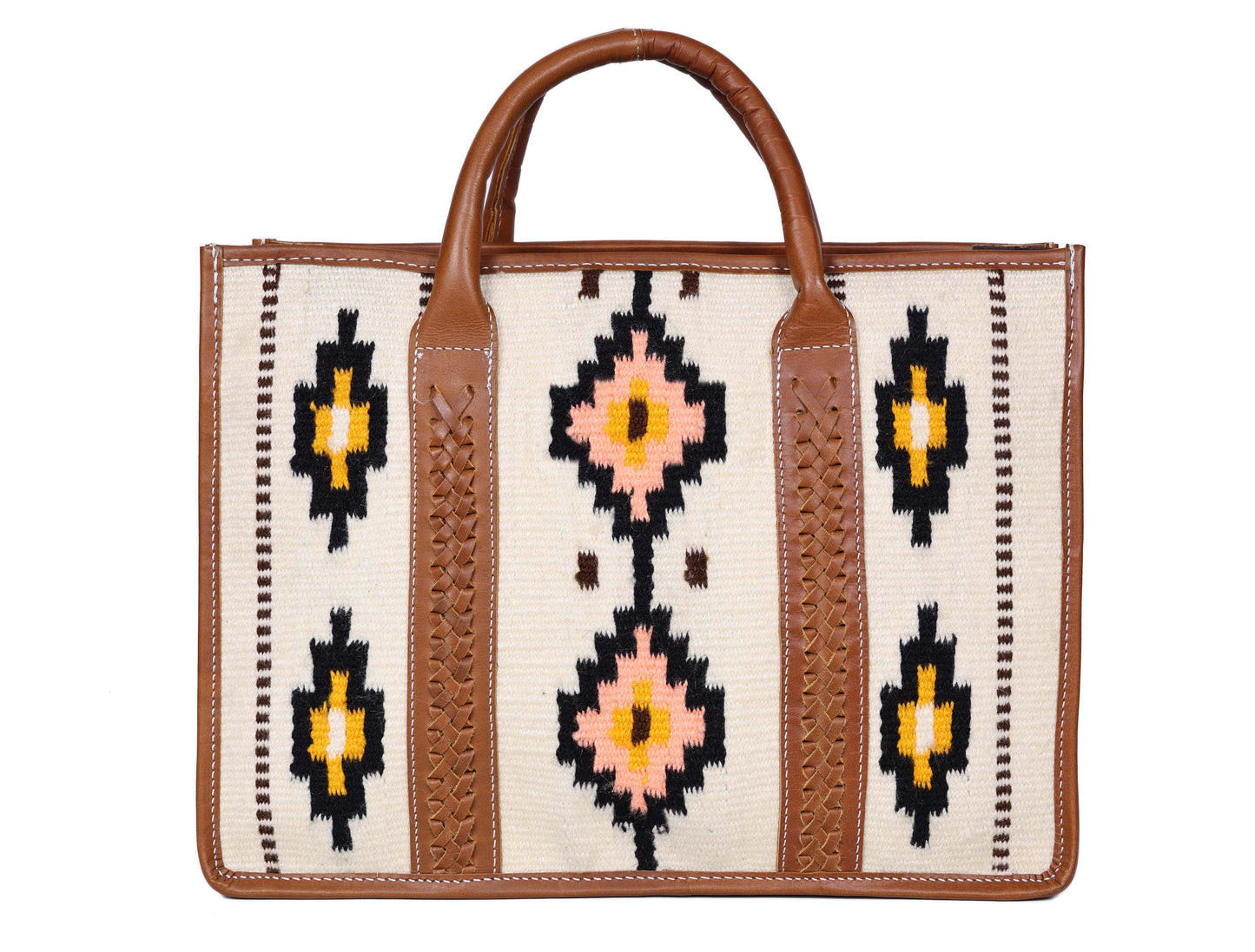 Brown Tote Bag with High-Quality Fabric and Leather, Art: BG-1752 Pack of 25
