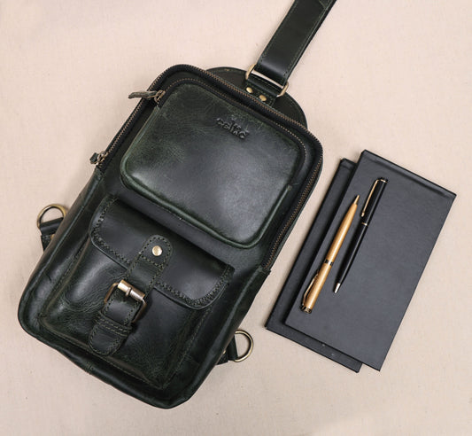 Brown Small Crossbody Leather Bag" Art: BG-1617 Pack of 25