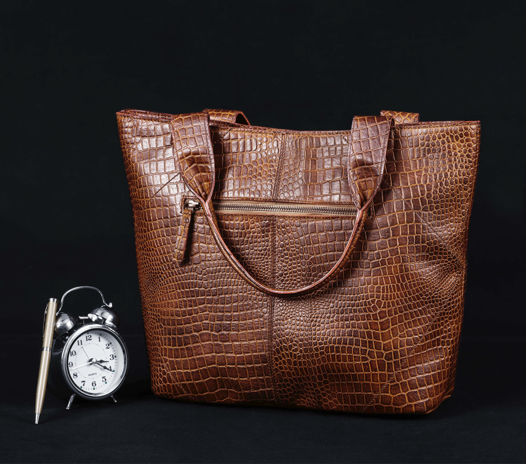New celtic premium Elegance in Leather Tote Bag with Leather Accents. Art: BG-1387 Pack of 25