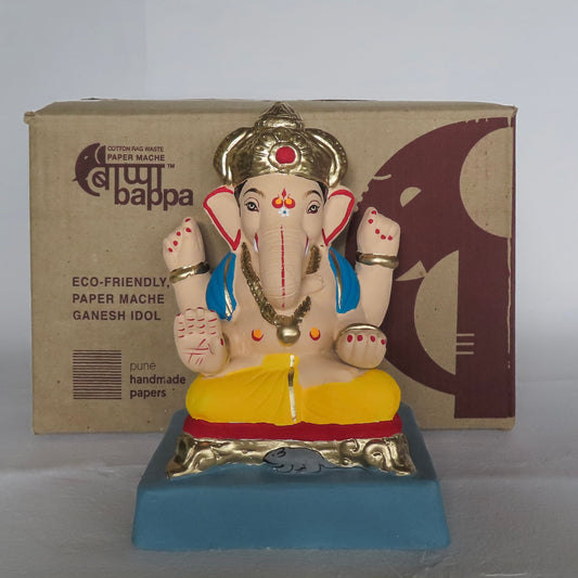 9" COLORED PAPER MACHE GANESH IDOL Pack of 50