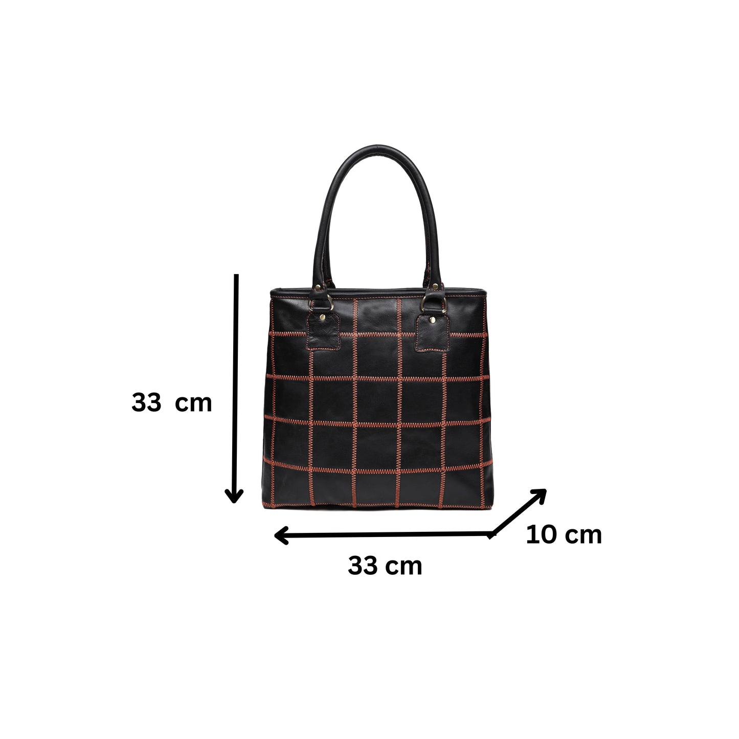"Bold Fusion: Black Tote Bag with Orange Stitching - Elevate Your Style with Vibrant Contrast" Art: BG-1143-Z Pack of 25