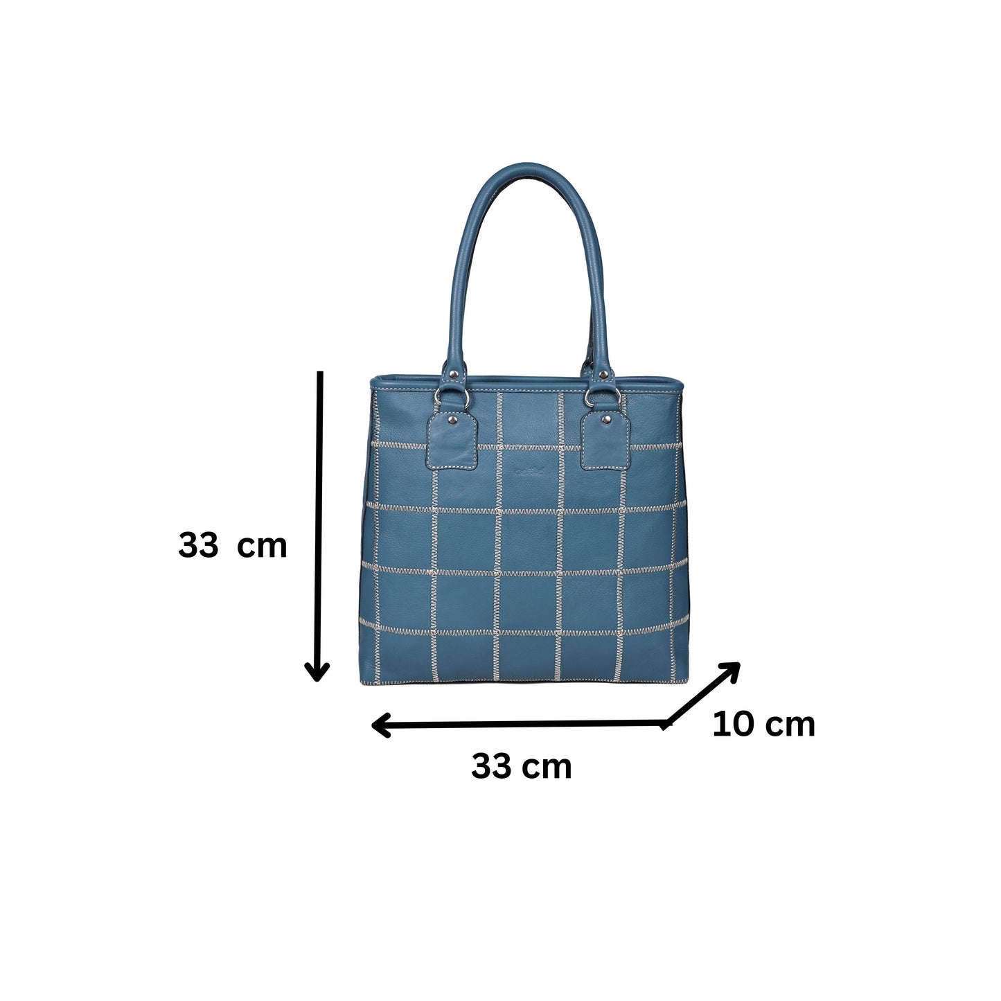 "Chic Blue Tote: Elevate Your Style with Trendy Leather Accents." Art: BG-1518-Z Pack of 25