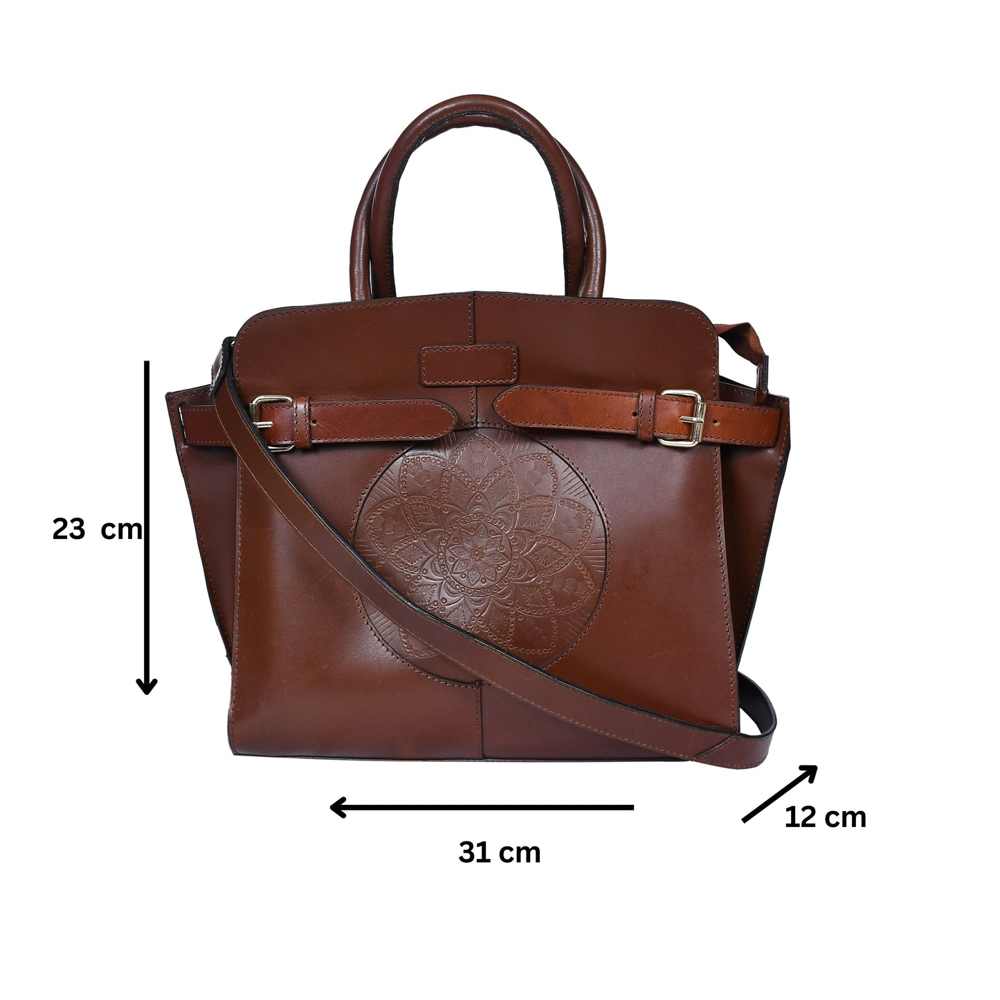 Brown or black color pure leather Shoulder bag for girls and women with glorious design | Party wear. Art: BG-1555 Pack of 25