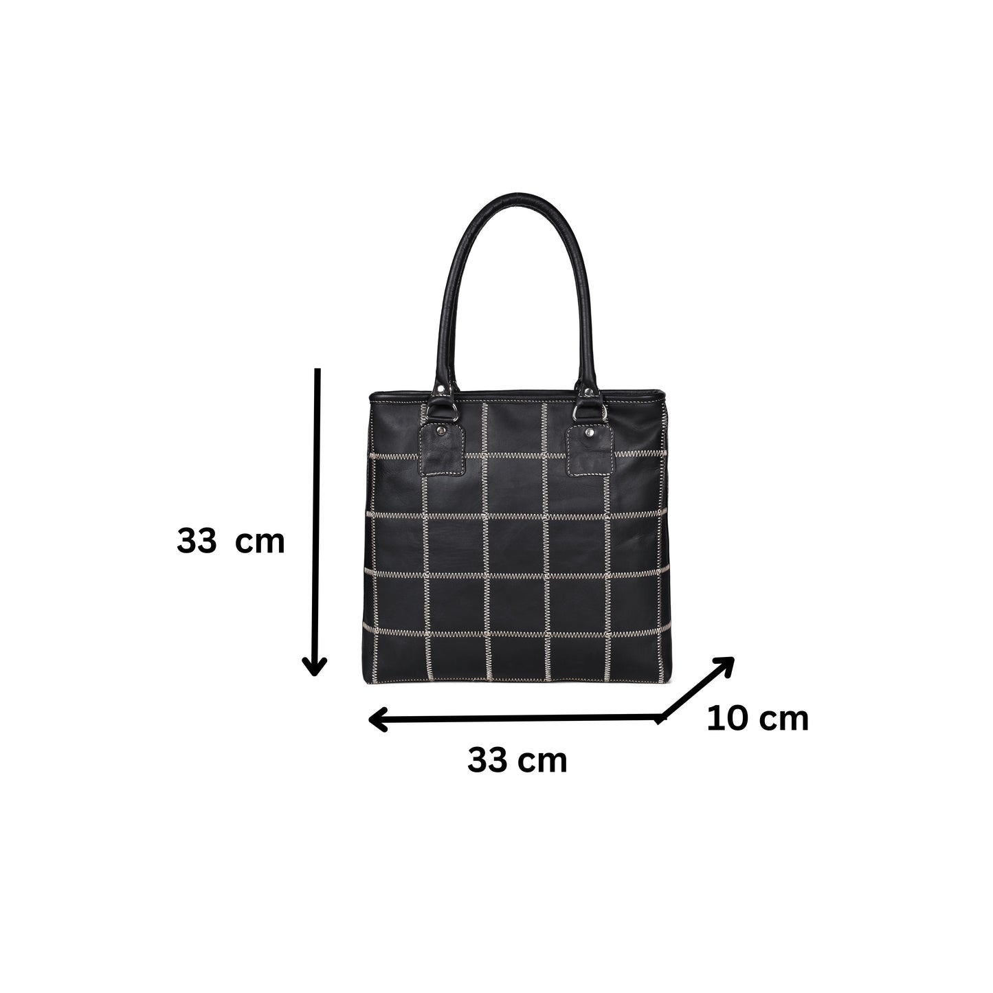 "Chic Contrast: Black Tote Bag with White Stitching for Timeless Style" Art: BG-1142-Z Pack of 25
