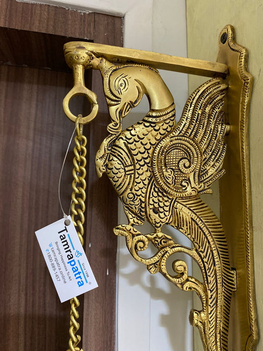 Brass Bell For Wall Hanging Door & Temple With Peacock & Ship's Helm By Tamrapatra Pack of 25
