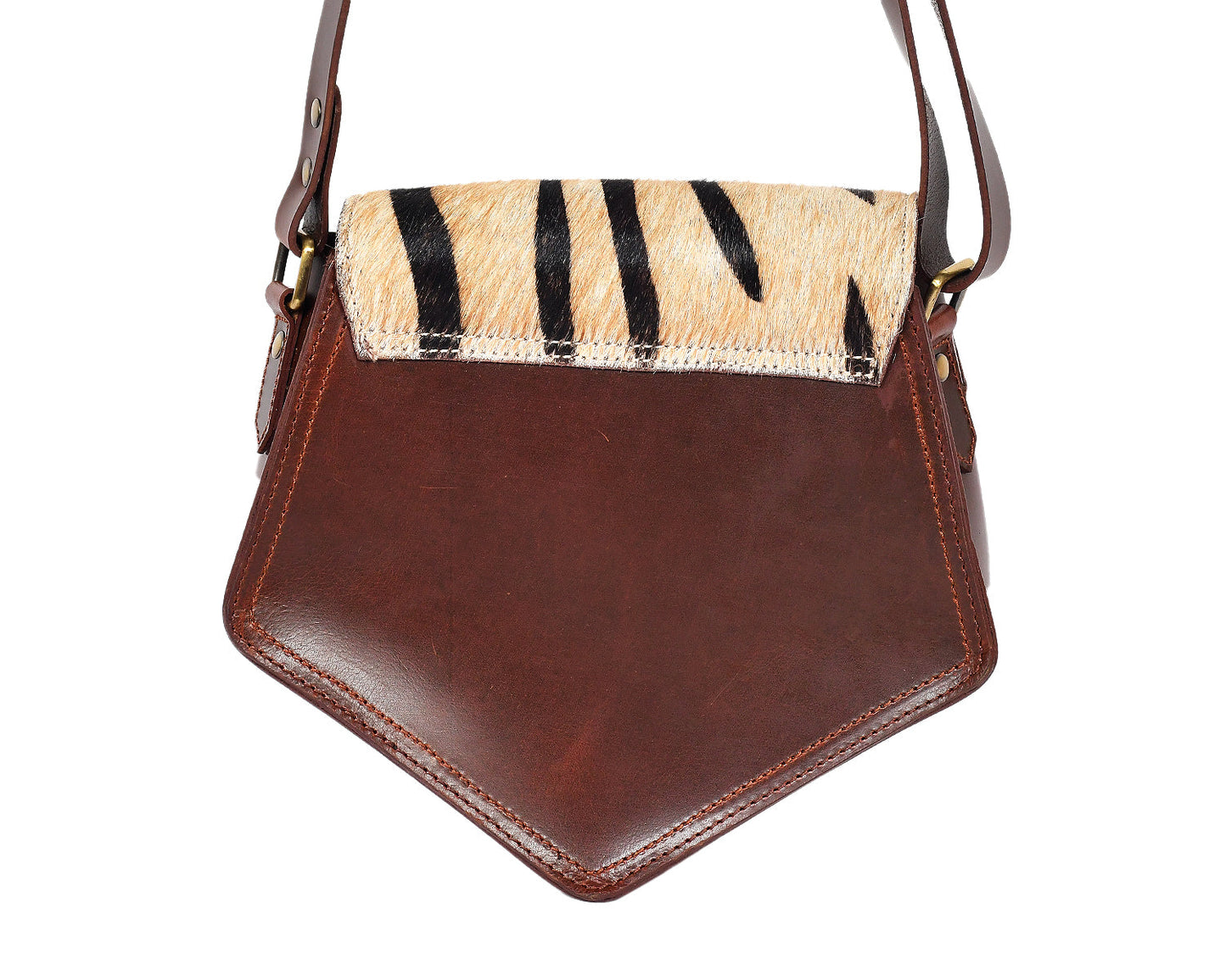 Brown color pure leather with hair on leather sling bag for women and girls | Party wear, Art: BG-1154 Pack of 25