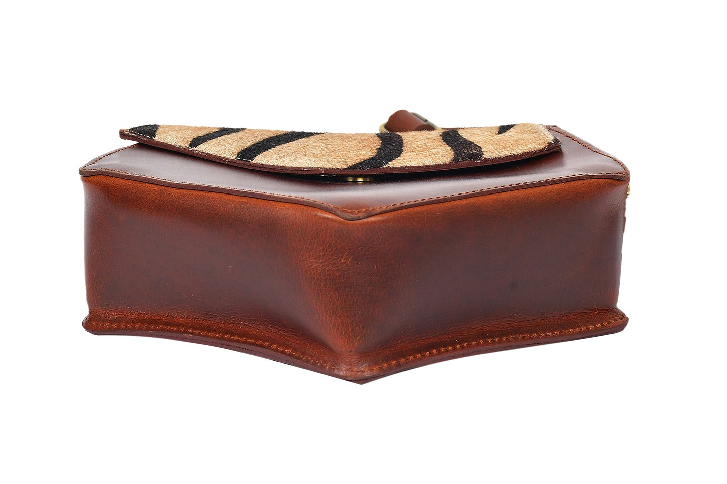 Brown color pure leather with hair on leather sling bag for women and girls | Party wear, Art: BG-1154 Pack of 25