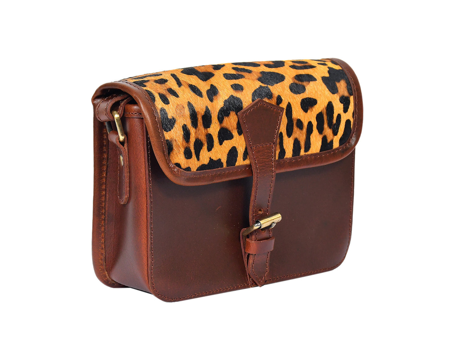 Brown color pure leather with hair on leather sling bag for women and girls | Party wear, Art: BG-1159 Pack of 25