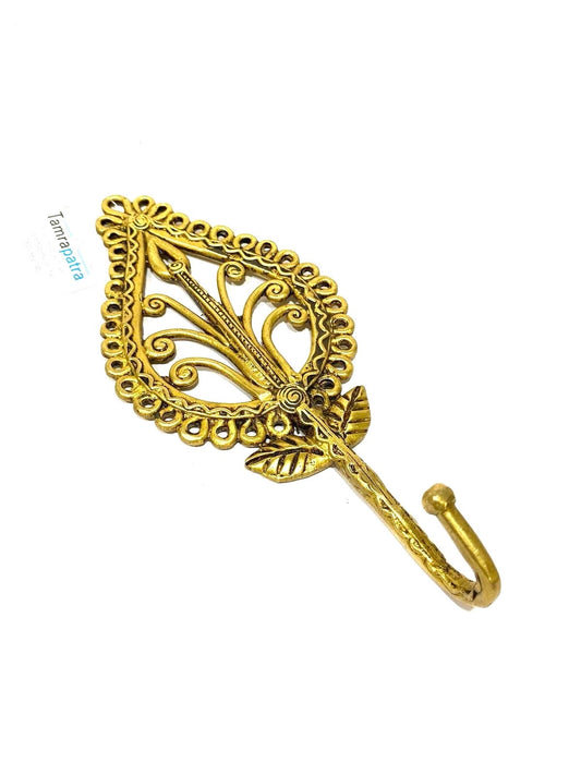 Brass Hooks Stylish Hangings Vintage Indian Handcrafted By Tamrapatra Pack of 50