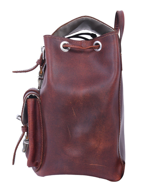 Elegant Brown Leather Backpack: A Timeless Fashion Statement. Art: BG-1277 Pack of 25