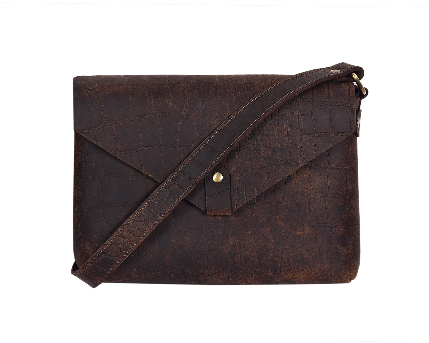 Elevate Your Style with Our Brown Croco Leather Sling Bag. Art: BG-1448 Pack of 25