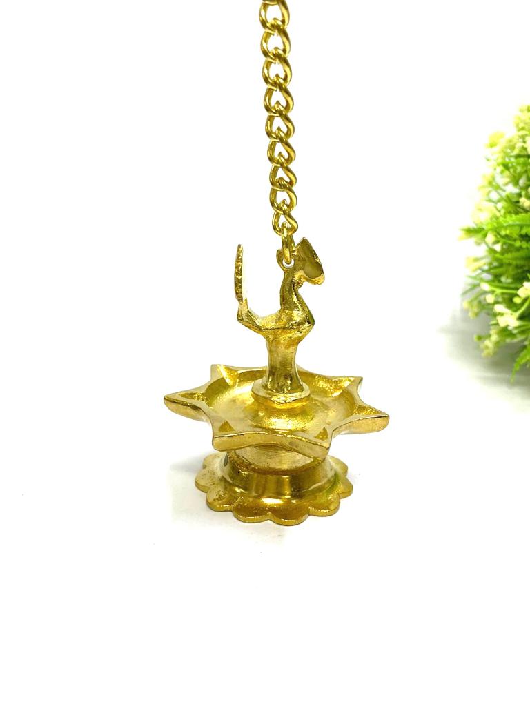 7 Mukhi Brass Hanging Diyas Exclusive Collection With Chain From Tamrapatra Pack of 50