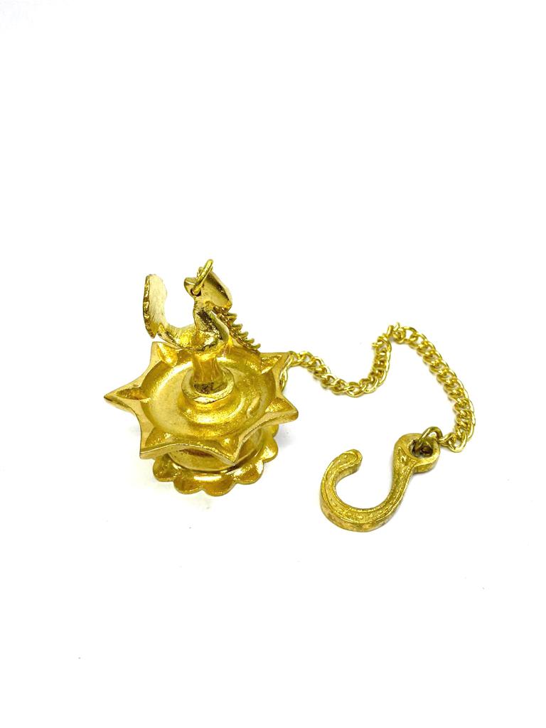 7 Mukhi Brass Hanging Diyas Exclusive Collection With Chain From Tamrapatra Pack of 50