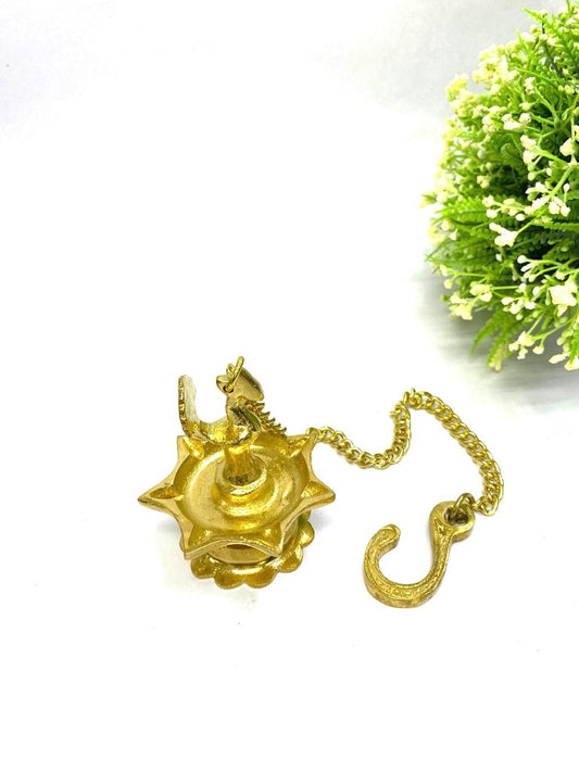 7 Mukhi Brass Hanging Diyas Exclusive Collection With Chain From Tamrapatra Pack of 50