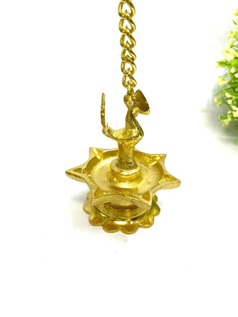 7 Mukhi Brass Hanging Diyas Exclusive Collection With Chain From Tamrapatra Pack of 50