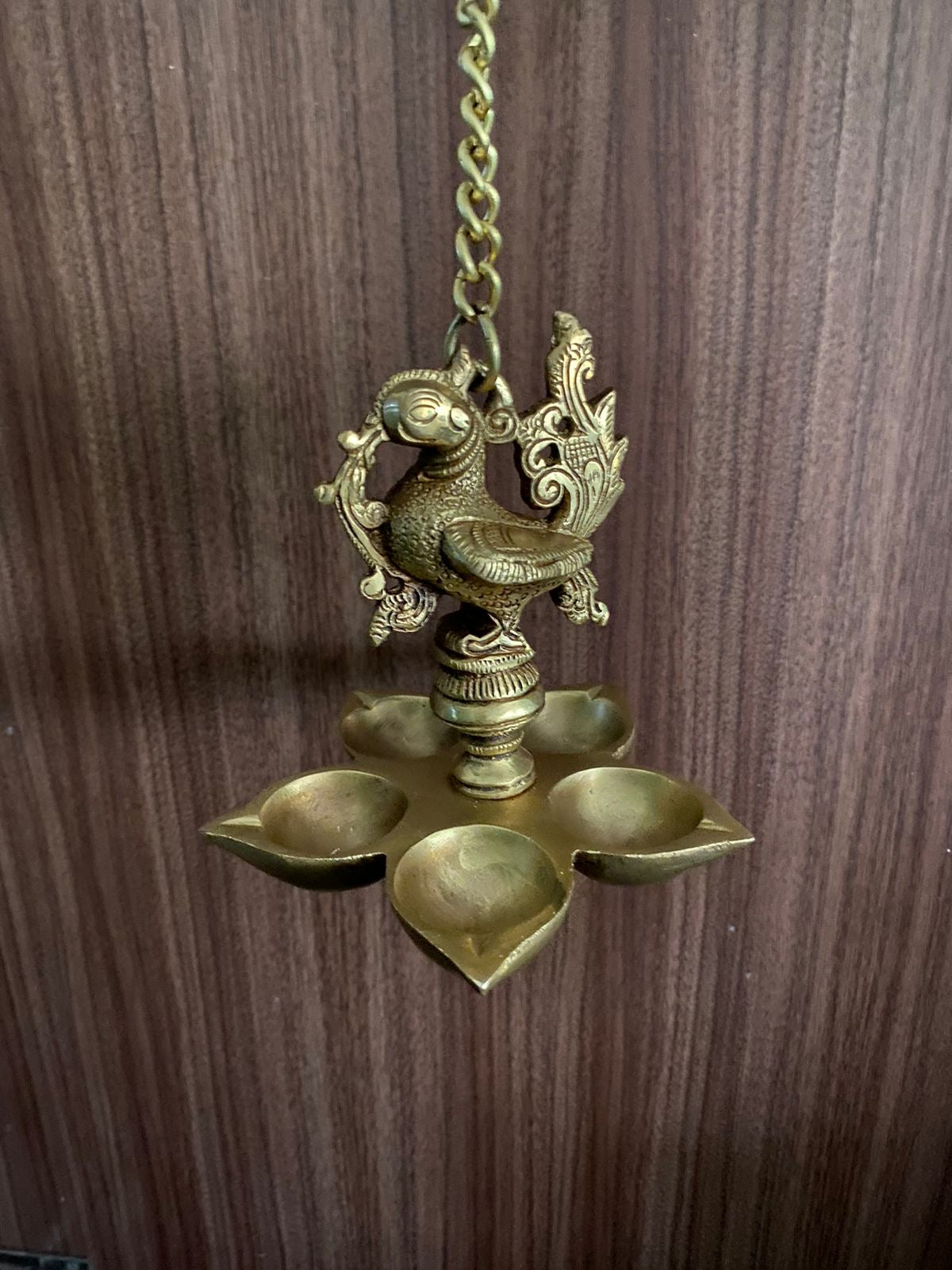 Brass Hangings Peacock Style With Heavy Bells Exclusive Creations Tamrapatra Pack of 25