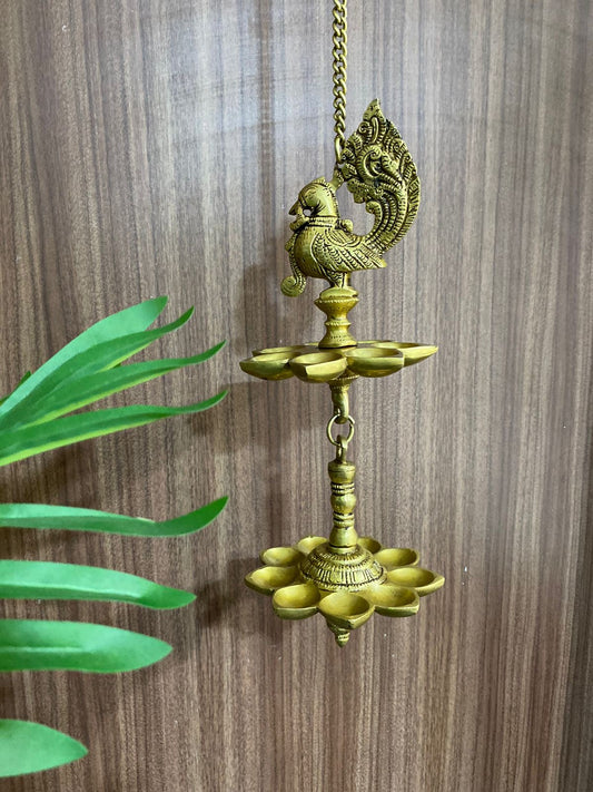 9/16 Deepak Lamp Brass Hanging Diya For Temple Pooja Room Décor By Tamrapatra Pack of 25