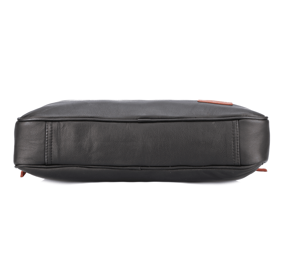 Black color pure leather laptop bag for office use with delightful and elegant look, Art: BG-1710 Pack of 25