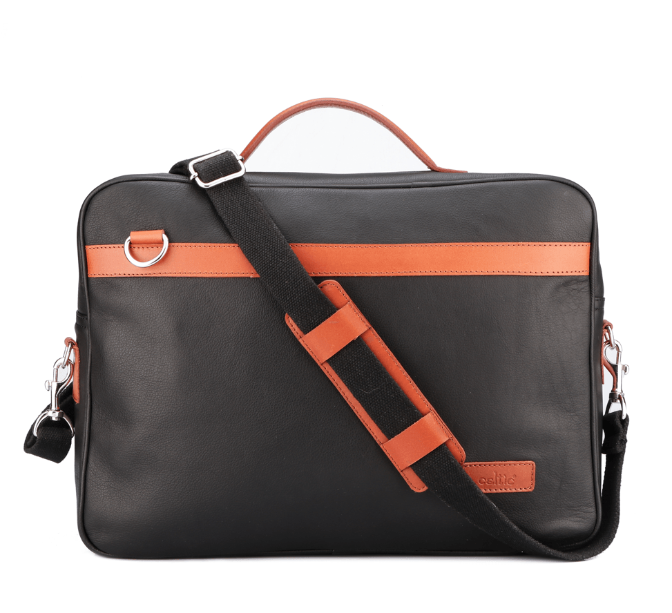 Black color pure leather laptop bag for office use with delightful and elegant look, Art: BG-1710 Pack of 25