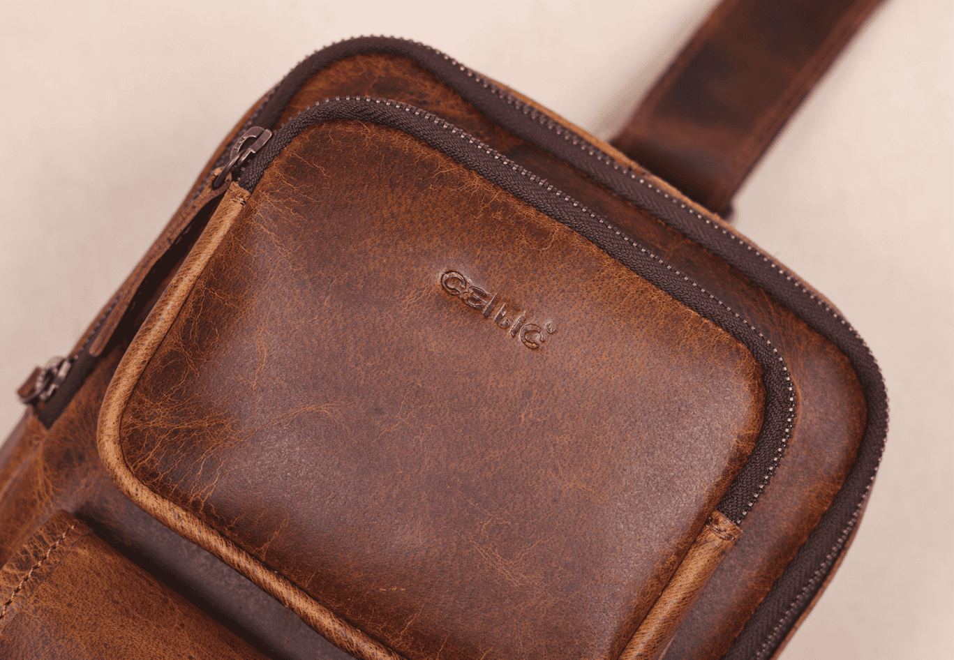Brown Small Crossbody Leather Bag" Art: BG-1617 Pack of 25