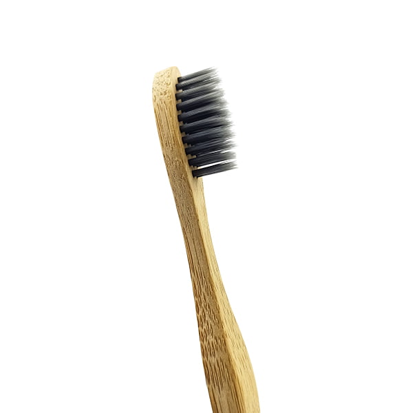 Bamboo Toothbrush Charcoal Adult - Soft with Tongue Cleaner & Holder Pack of 50