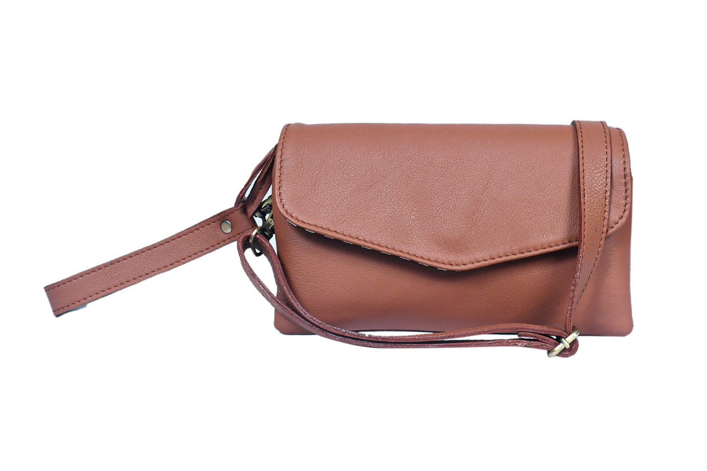 Tan Soft Leather Handmade Sling Bag - A Touch of Timeless Luxury, Art: BG-1585 Pack of 25