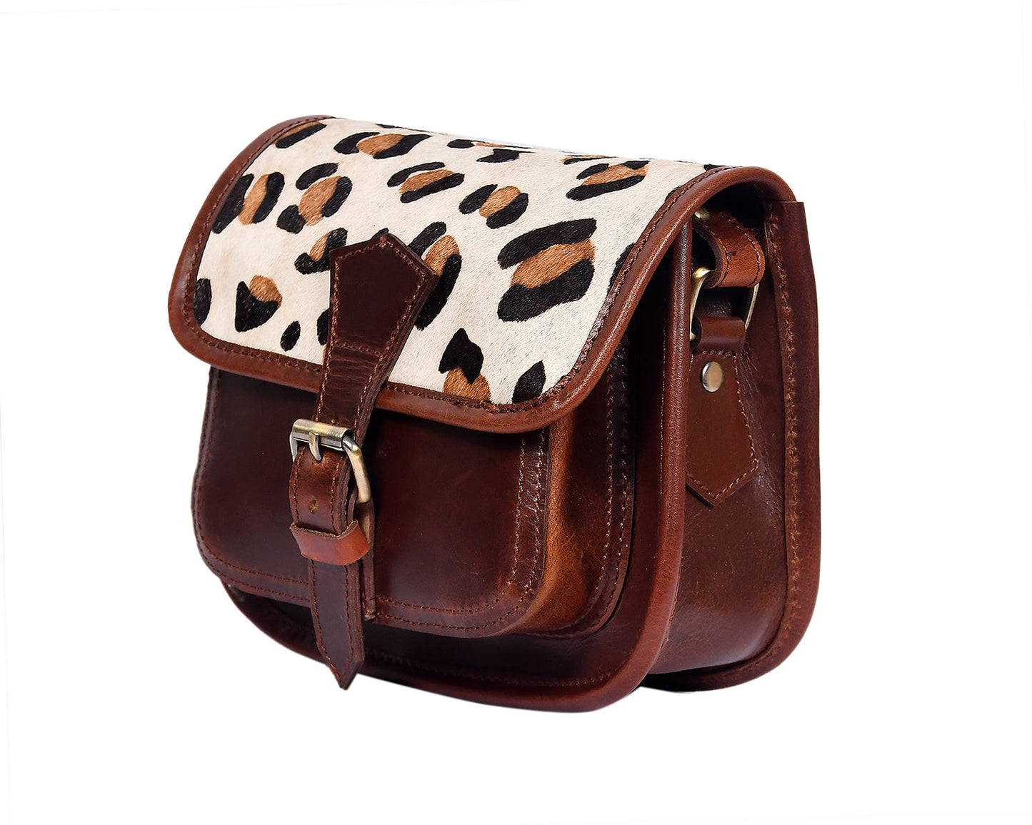 Wild Elegance: Sling Bag with Printed Hair on Leather. Art: BG-1441 Pack of 25
