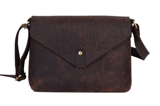 Elevate Your Style with Our Brown Croco Leather Sling Bag. Art: BG-1448 Pack of 25